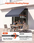 78" Manual Retractable Awning Patio Sunshade Canopy Shelter Dark Gray. Fixed Price $92.99.