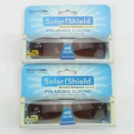 2 Pairs Solar Shield Polarized Clipons 48 REC4/ Blocks 100% Uva/uvb. Fixed Price $16.99.