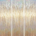 Voircoloria Pack 3.3 X 6.6 Ft Champagne Foil Fringe Backdrop, Tinsel Streamers. Fixed Price $11.99.