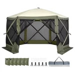 12 X Ft. Pop-up Gazebo Tent, 6-SIDED Canopy With Removable Privacy Wind Cloth. Fixed Price $200.05.