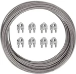 Coarbor Heavy Duty Wire Rope And 8 Pcs Cable Clips, Silver. Fixed Price $21.45.
