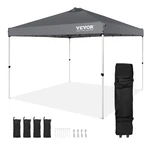 10X10 Ft Pop-up Canopy Tent, Waterproof Silver Coated Tarp Roller Bag, Dark Gray. Fixed Price $144.99.