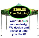 10X10 Custom Logo Printed Replacement Pop Up Canopy Sports Tournament Tent Cover. Fixed Price $399.88.