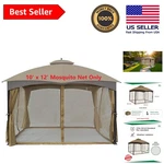 Weather-resistant Mosquito Net For 10' X 12' Gazebos Easy Access Design. Fixed Price $106.21.