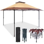 Suntime 13 X Ft Instant Pop Up Canopy Portable Commercial Gazebo Tent, Khaki. Fixed Price $142.99.