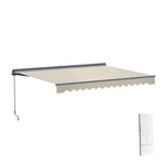 Aleko Semi-cassette Motorized Led Retractable 13X10 Ft Patio Awning Canopy Ivory. Fixed Price $454.30.