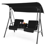 2-PERSON Porch Swing Chair With Adjustable Canopy & Removable Cushions Black. Fixed Price $159.99.