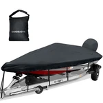 Boat Cover 17-19FT 1200D Marine Canvas Waterproof Heavy Duty Black Caminor Bass. Fixed Price $179.99.