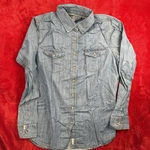 Elevate Women's Medium Chambray Denim Button Up Long Sleeve Shirt Top Pockets. Fixed Price $11.26.