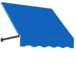 Awntech Dallas Retro Fixed Awning 5.38 Ft 44" 48" Bright Blue Acrylic Fabric. Fixed Price $431.75.