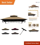 Replacement Gazebo Canopy Top 8X5 Khaki Polyester Uv Water Resistant Garden. Fixed Price $77.99.