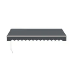 Aleko Grey Retractable Patio Awning 10 X 8 Ft Water-resistant Deck Sunshade. Fixed Price $246.75.