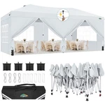 Pop Up Canopy Tent 10X20 White With Air Vents Waterproof Gazebo Cobizi Sidewalls. Fixed Price $369.99.
