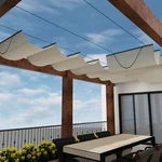 Retractable Canopy Cover Yard Garden Awning Pergola Shade W/ Steel Wire Beige. Fixed Price $406.71.