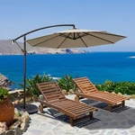 10 Ft Patio Cantilever Offset Umbrella Yard Garden Outdoor W/ 8 Ribs Tan. Fixed Price $84.49.
