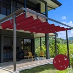 Waterproof Retractable Pergola Canopy Cover Wave Sail Outdoor Yard Patio Red. Fixed Price $459.19.