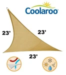 New Coolaroo Ultra Commercial Grade Shade Sail 23' Triangle Sahara Tan Beech. Fixed Price $289.87.