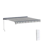 Aleko Semi-cassette Motorized Led Retractable 13X10 Ft Patio Awning Grey/white. Fixed Price $486.75.