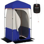 Outsunny Camping Shower Tent With Solar And Carrying Bag, Blue. Fixed Price $72.99.