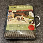 Coolaroo 13FT Triangle Shade Sail Mocha Uv Block Patio Canopy Open Box. Fixed Price $29.99.