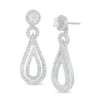 1.30CT Sparkling White Cubic Zirconia Frame & Double Open Teardrop Fine Earring. Fixed Price $326.70.