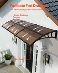 Door Awning 38X117IN Polycarbonate Canopy Rain Sun Protection, Brown. Fixed Price $131.99.