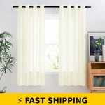 Nicetown 52"X72" Beige Sheer Curtains, Panels For Privacy. Fixed Price $41.99.