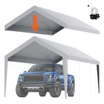 10X20FT Strong Tarp For Canopy Shelter, Rain & Sun Resistant With Balls Gray. Fixed Price $73.08.
