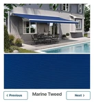 New 11FT Sunsetter Motorized Retractable Awning (marine Tweed). Fixed Price $1699.00.