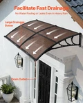 Door Awning 38 78 Polycarbonate Canopy Metal Bracket Rain Sun Protection Brown. Fixed Price $91.99.