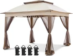Coos Bay 11X11 Pop Up Gazebo With Mesh Netting, Instant Outdoor Canopy Tent, Wat. Fixed Price $223.99.