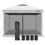 Kampkeeper 10X10 Pop Up Canopy Tent With Netting, Outdoor Sun Shade, White. Fixed Price $149.99.