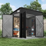 8'X4' Metal Storage Shed Outdoor Lockable Triple Doors Vents Garden Patio Deck. Fixed Price $237.89.