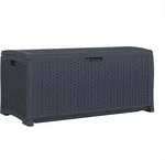 73 Gallon Outdoor Storage Box - Lockable Resin Wicker For Patio & Garden Gear. Fixed Price $214.99.