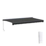 Aleko Semi-cassette Motorized Led Retractable 20X10 Ft Patio Awning Canopy Black. Fixed Price $749.25.