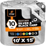 Xpose Safety STH-1015-X Heavy Duty Tarp, Ft, Mil, Silver/black,. Fixed Price $29.74.