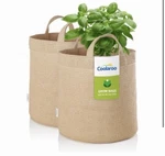 Coolaroo Round Fabric Plant Grow Bags Beige W/ Handles 2/5/10 Gal Reusable. Fixed Price $23.74.