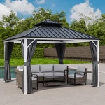 Eagle Peak 12X12 Galvanized Steel Double Roof Hardtop Gazebo. Fixed Price $899.99.