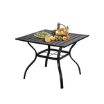 Vingli 36" Square Patio Table For 4, Metal Outdoor Dining With Umbrella.... Fixed Price $105.79.