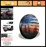 Universal 16" Waterproof American Flag Spare Tire Cover Dust-proof Wheel Prote. Fixed Price $40.99.