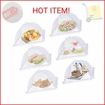 Lauon Large Food COVER,6 Pack Mesh TENT,17"X17",WHITE Nylon Covers,pop-up. Fixed Price $14.58.