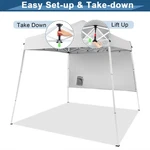 6'X6' Ez Pop Up Folding Gazebo Canopy Tent Outdoor Sun Shade With 1 Wall. Fixed Price $54.99.