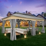 Hoteel Gazebo 12X20 Heavy Duty Canopy Tent Double Ventilated Roof With Curtains. Fixed Price $337.99.