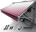 Heavy Duty Burgundy Rv Awning Fabric Replacement 17' With Tie Down Kits & Hooks. Fixed Price $191.99.