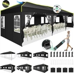 Cobizi 10X30 Pop Up Canopy Tent, Wedding Party With 8 Sidewall One Push .... Fixed Price $661.49.