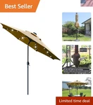 9FT Light Solar Led Umbrella With Strong Steel Ribs & Water-resistant Canopy. Fixed Price $114.99.