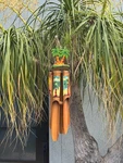 Hawaii Hand Made Carved Wooden Bamboo Wind Chime Palm Tree Top Home Garden Decor. Fixed Price $35.00.