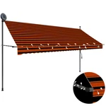 Manual Retractable Awning With Led 137.8" Orange And Brown. Fixed Price $140.48.