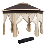 13.3' Hexagon Soft Top 2-TIER Canopy Gazebo Shade W/ Steel Supporting Frame. Fixed Price $164.99.