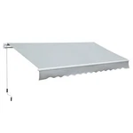 12' X 8' Patio Awning Manual Retractable Sunshade W/ Crank Handle Light Grey. Fixed Price $221.99.